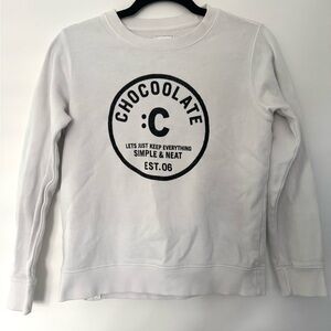 Chocolate White Logo Kids Sweatshirt